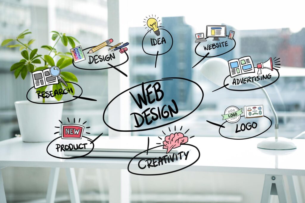 Digital Composite Of Business Graphics With Office Background